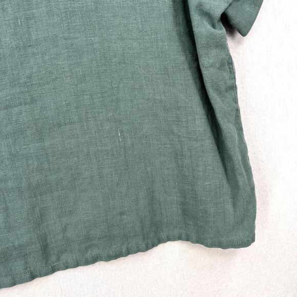 FOUND PATH Linen Market Boxy Tee Womens Small Spruce Square Top Short Sleeve - Picture 10 of 14